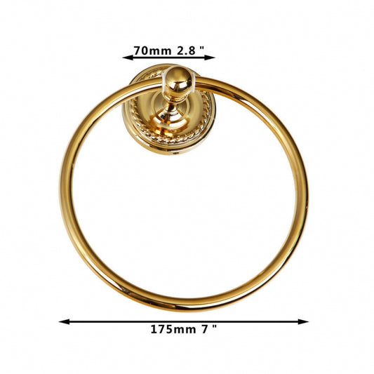 Gold towel ring with a gold-colored finish