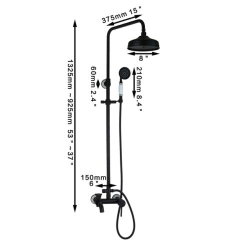 Nostalgische olie brons opbouw douche