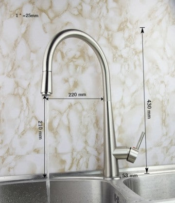 Modern kitchen faucet brushed nickel