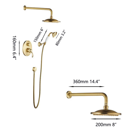 Country-style built-in shower set with hand shower – Nostalgic bronze