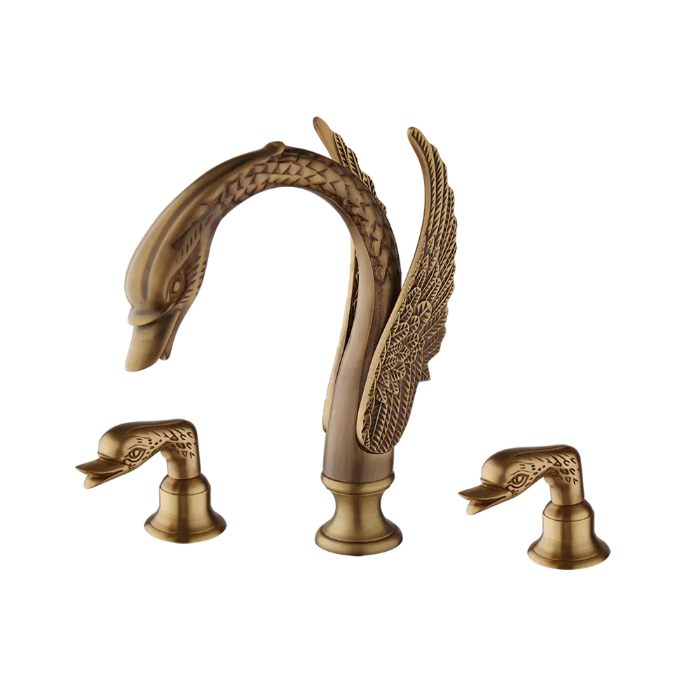Malvizza 3-piece bronze-colored washbasin tap