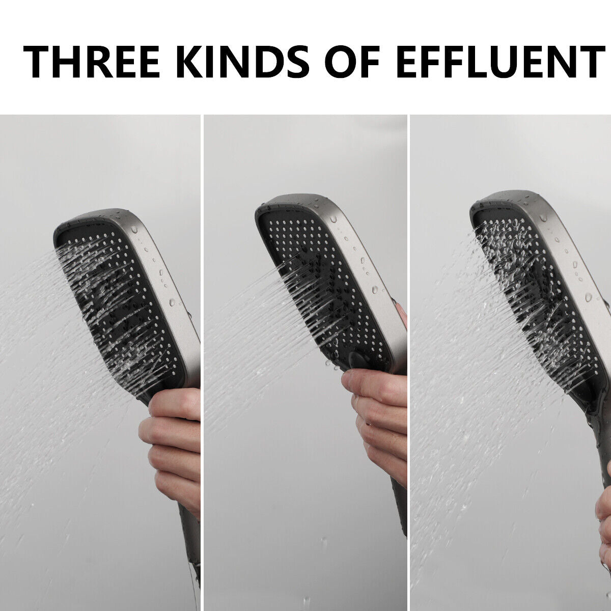 Moderne Regendusche aus Gun Metal mit Badewannenarmatur