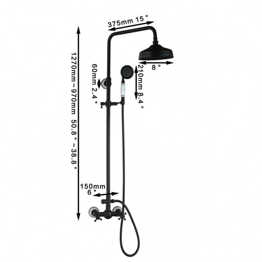 Retro opbouw douche olie brons