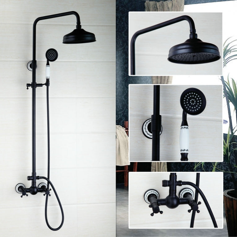 Retro opbouw douche olie brons