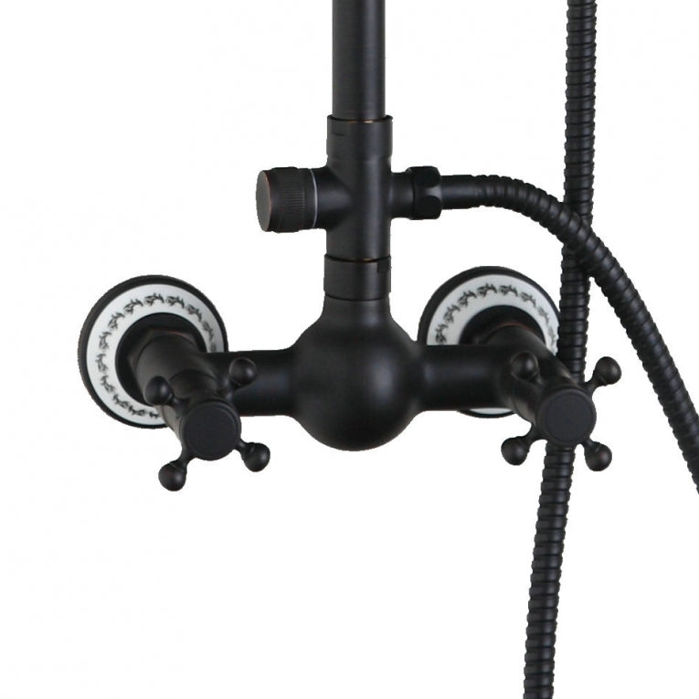 Retro opbouw douche olie brons