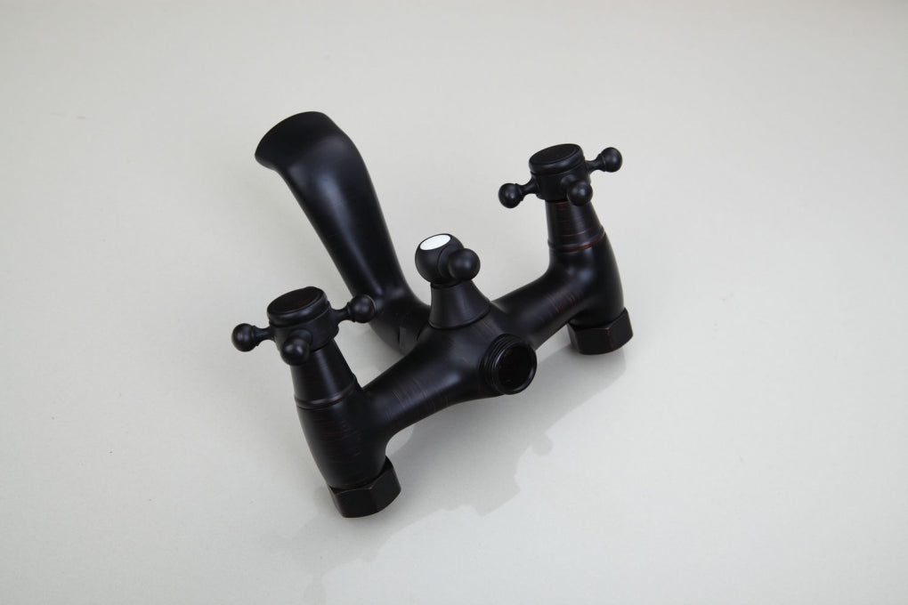 Olie brons opbouw douche set met keramiek