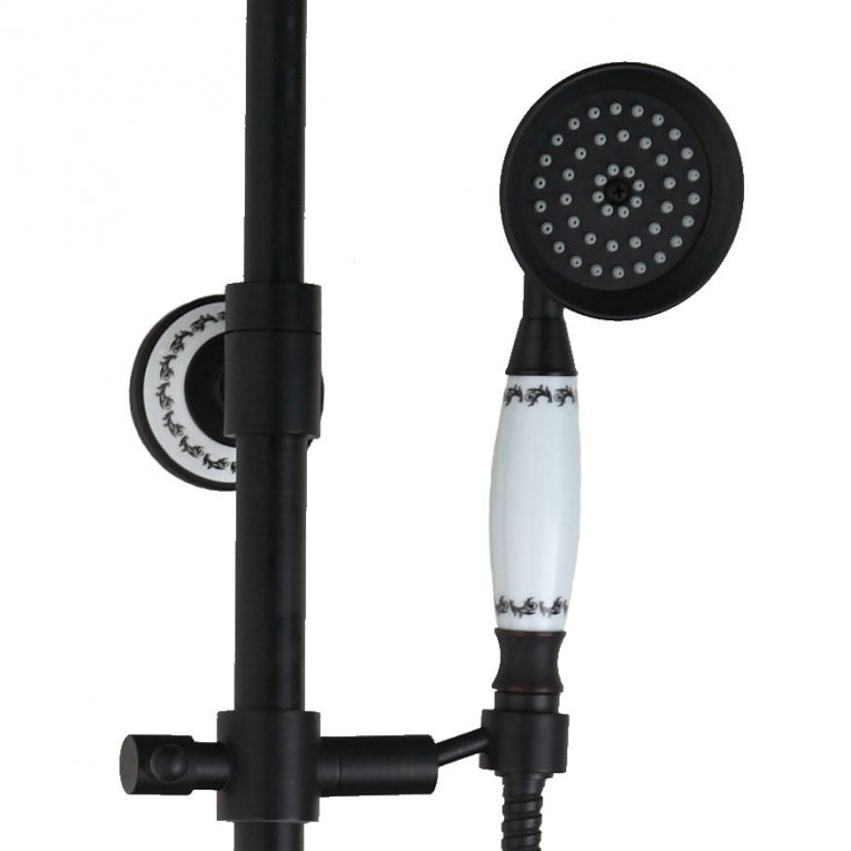 Olie brons opbouw douche set met keramiek