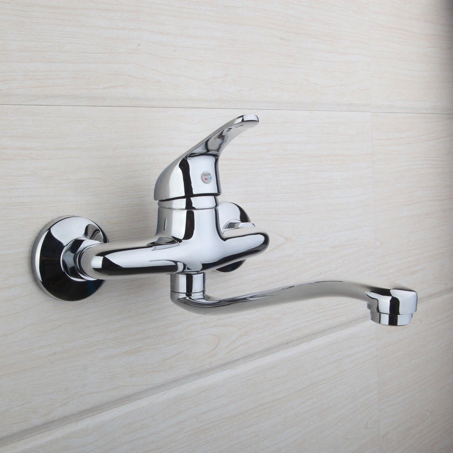 Chrom-Badewannenarmatur mit extra langem Auslauf