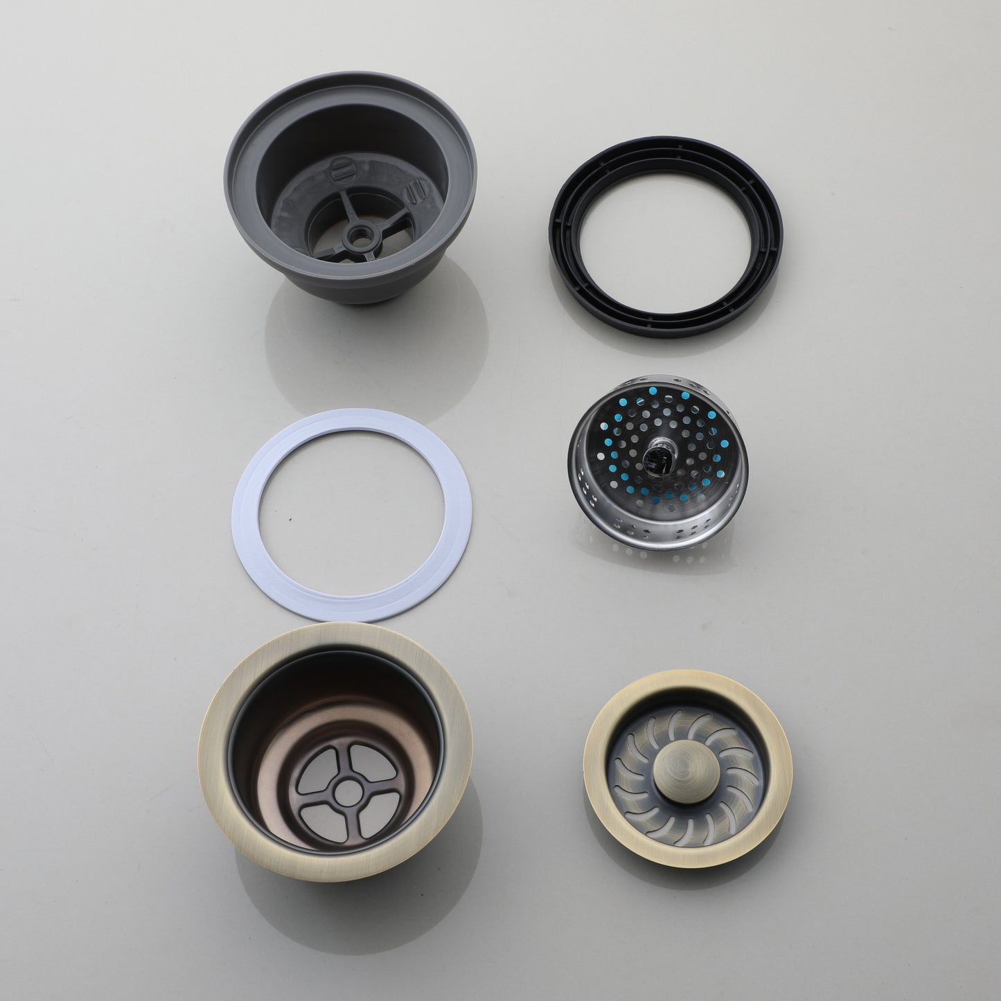 Waschbeckenablauf Bronzefarbe