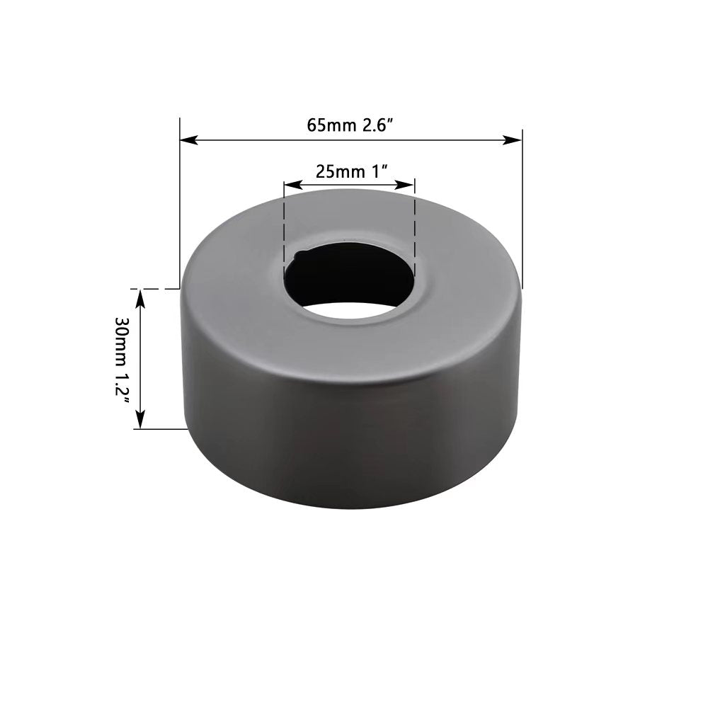 Afmeting gun metal badrozet 30mm