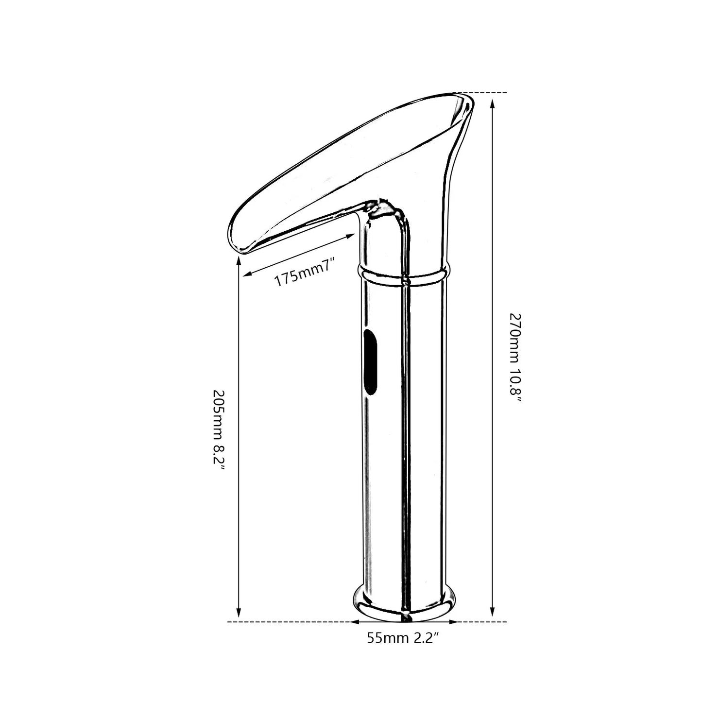 Sensomatica Nostalgic Chrome Waterfall Faucet with Sensor – Country Style