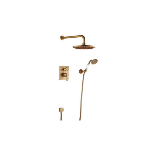 Nostalgisches Einbau-Duschset - Antik Bronze