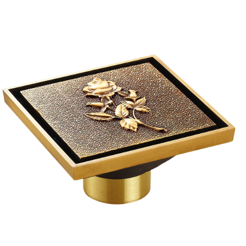 Bronze Drain with Elegant Floral Decoration
