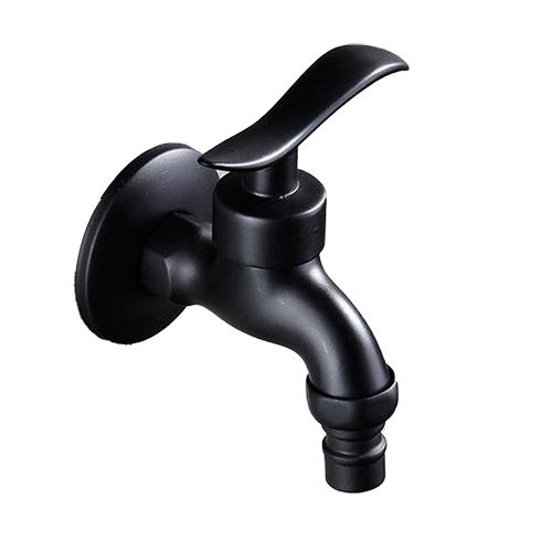 Matte black washing machine tap
