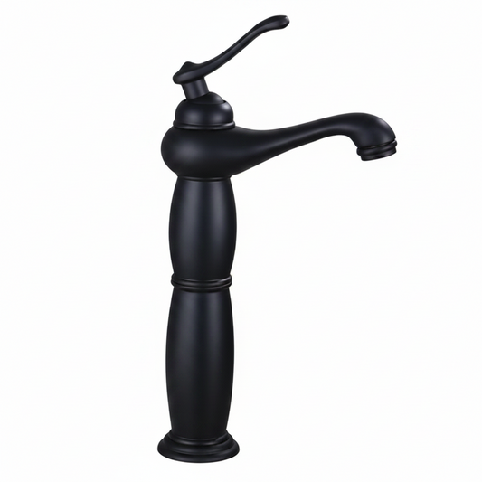 Mattschwarzer Wasserhahn, hohes Modell