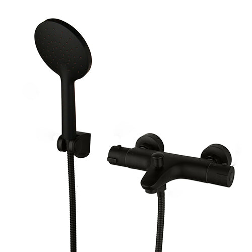 Black thermostatic bath tap