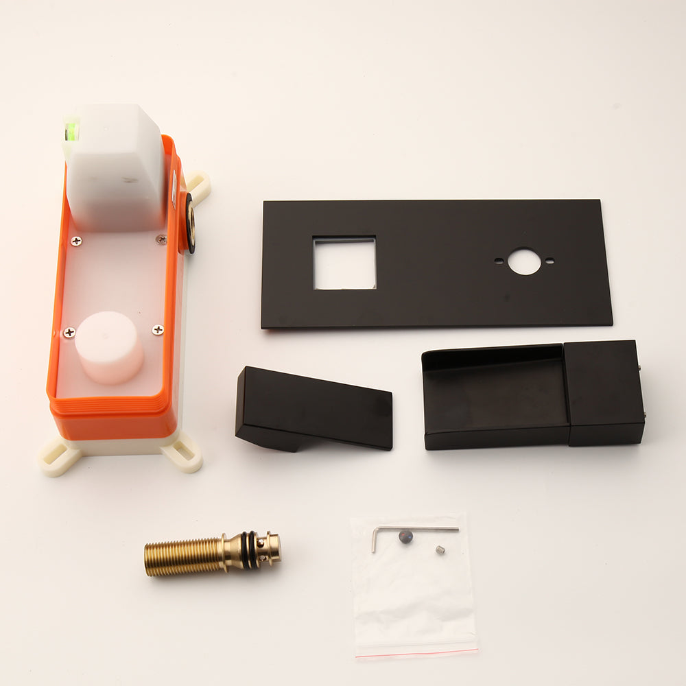 Luxuriöser schwarzer eingebauter Wasserfallhahn