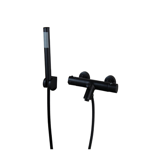 Black thermostatic bath tap