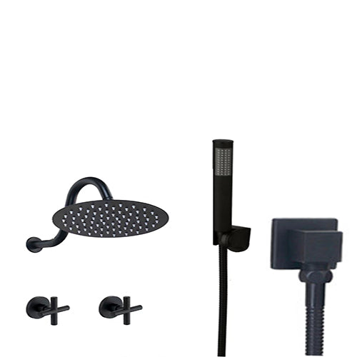 Schwarzes Einbau-Duschset