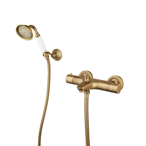 Badewannenarmatur Thermostat Nostalgie Bronze