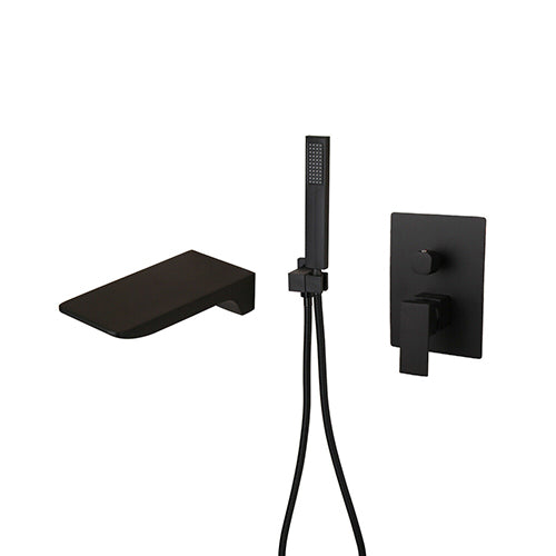 Luxuriöser schwarzer eingebauter Wasserfallhahn