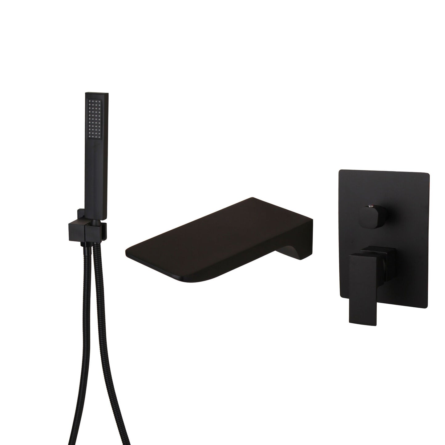 Luxuriöser schwarzer eingebauter Wasserfallhahn