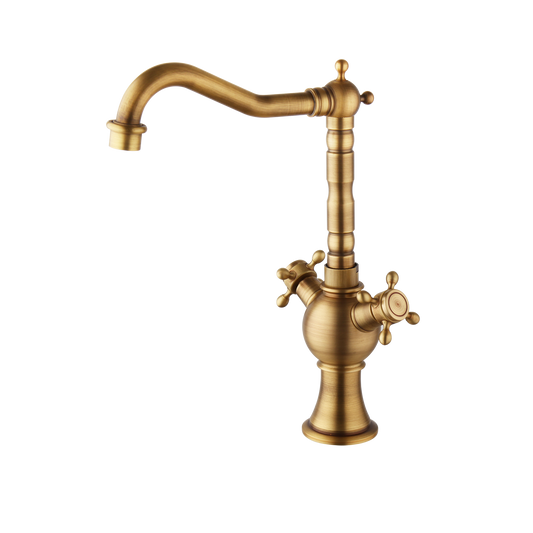 Country-style high bronze-colored mixer tap