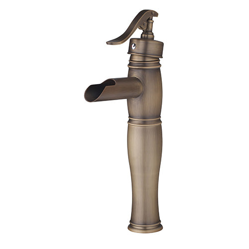 Bronze colored waterfall mixer tap