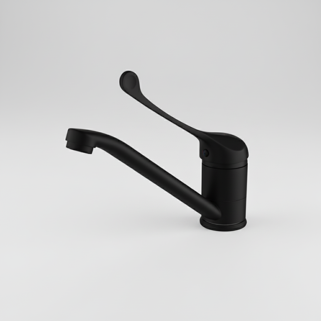 Schwarzer Winkelhahn für Waschbecken