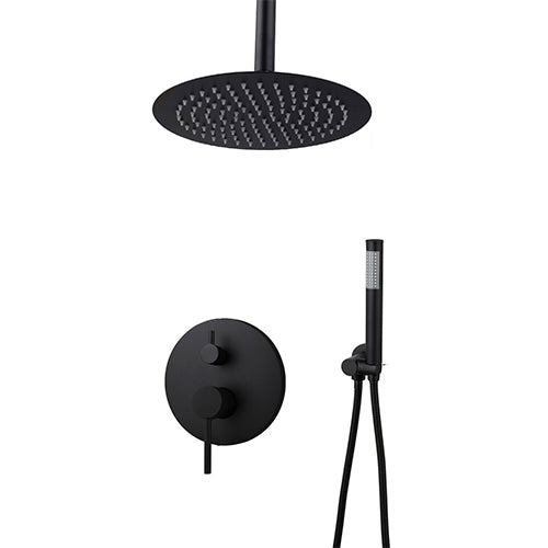 Black rain shower ceiling connection