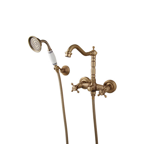 Bronze-colored country wall tap