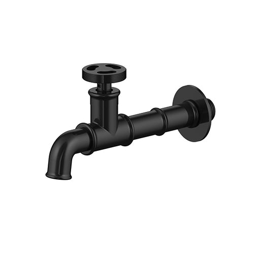 Industrial black cold water wall tap