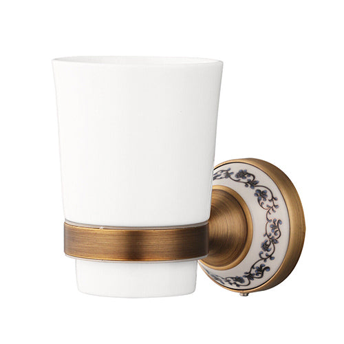 Bronze colored toothbrush cup holder