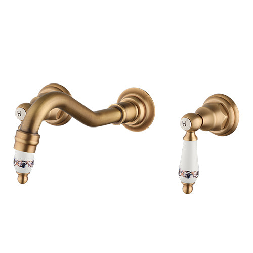 Bronze-colored nostalgic built-in washbasin tap