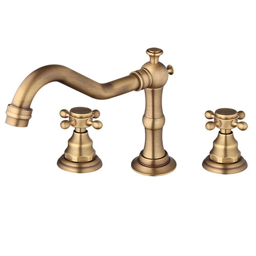 Landhausstil 3-teilige Waschtischarmatur, bronzefarben