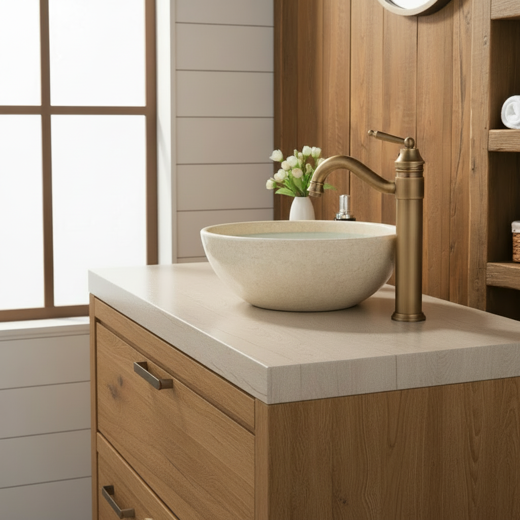 Badique Retro Bronzen Wastafelkraan