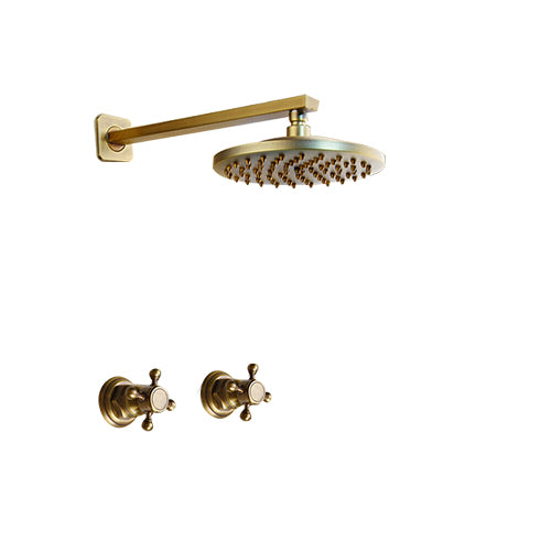 Bronze-colored built-in shower