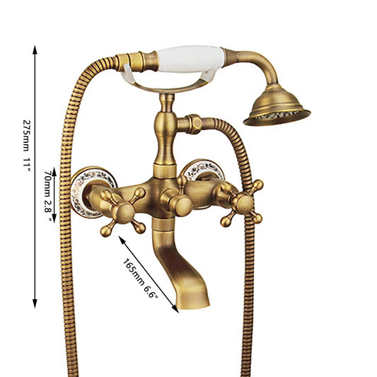 Landelijke badkraan met handdouche
