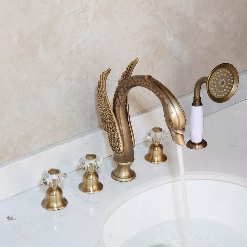 Malvizza Bronze-colored 5-piece bath tap