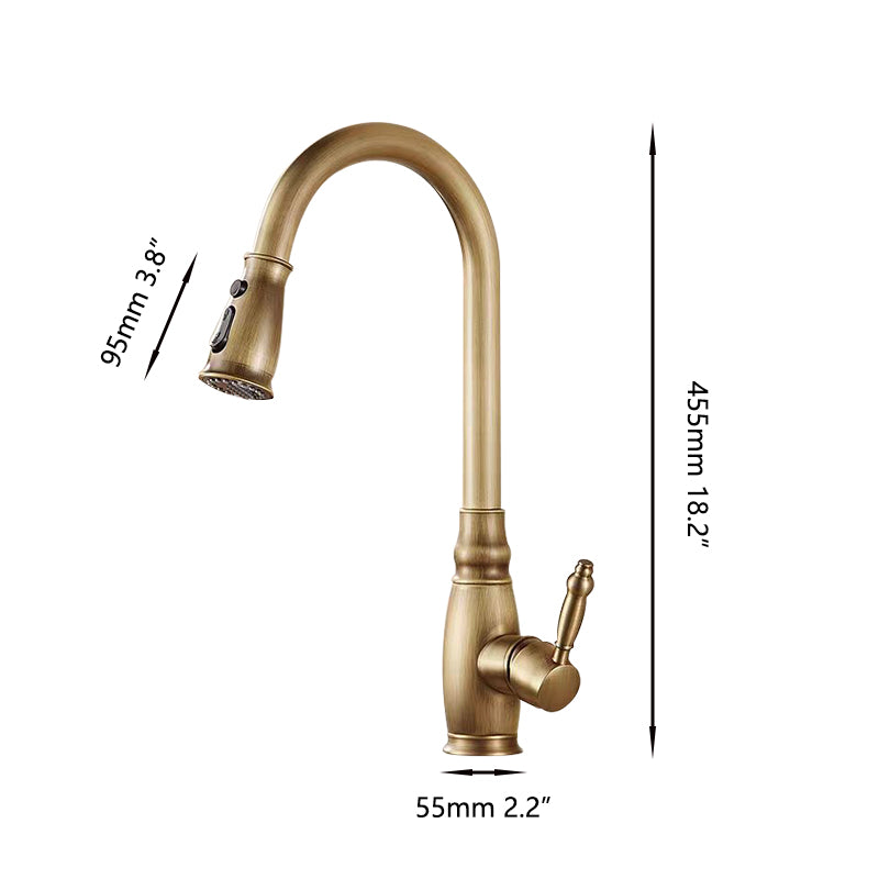 Landelijke Keukenkraan met uittrekbare kop