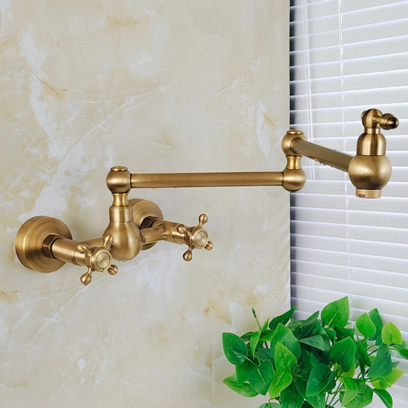Wall-mounted mixer tap – rustic nostalgic bronze