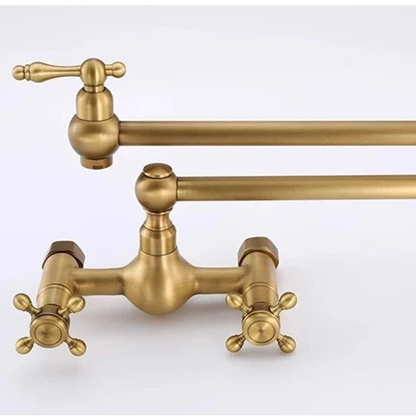 Wall-mounted mixer tap – rustic nostalgic bronze