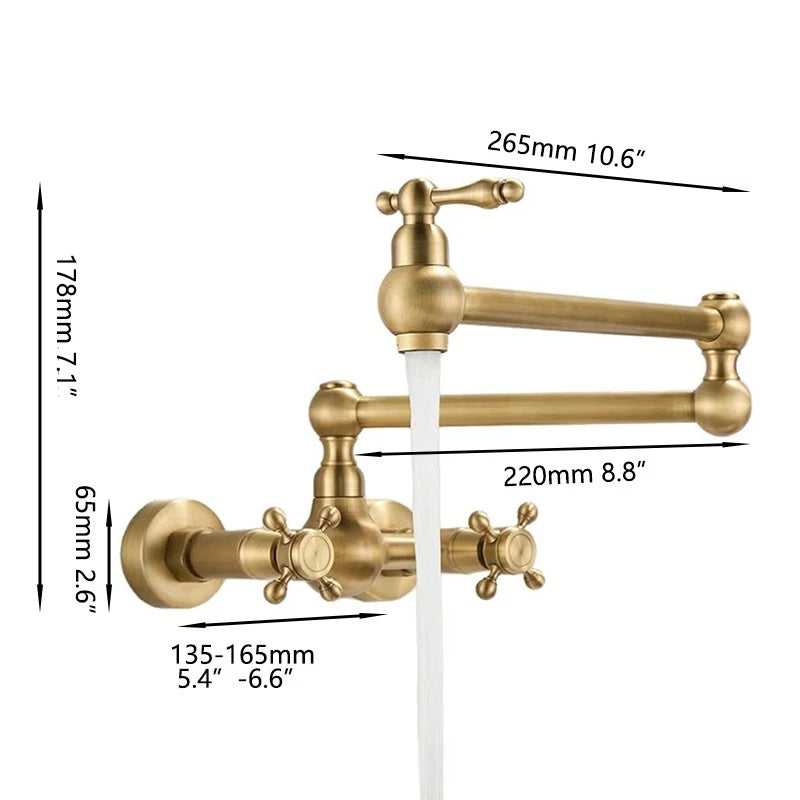 Wall-mounted mixer tap – rustic nostalgic bronze