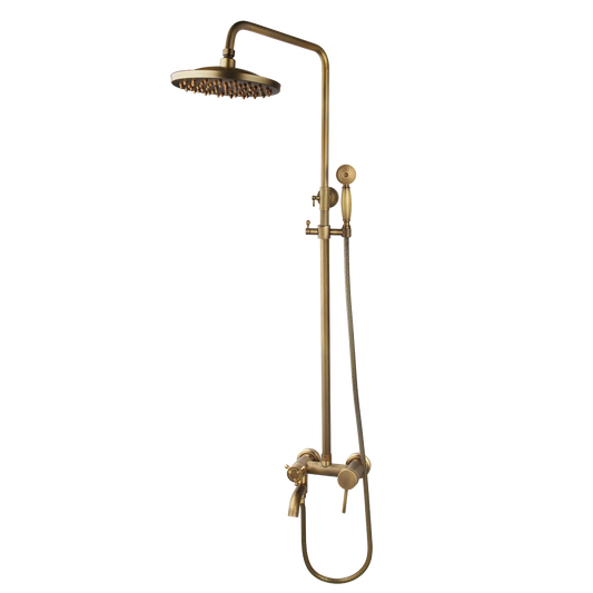 Classic bronze surface-mounted shower set
