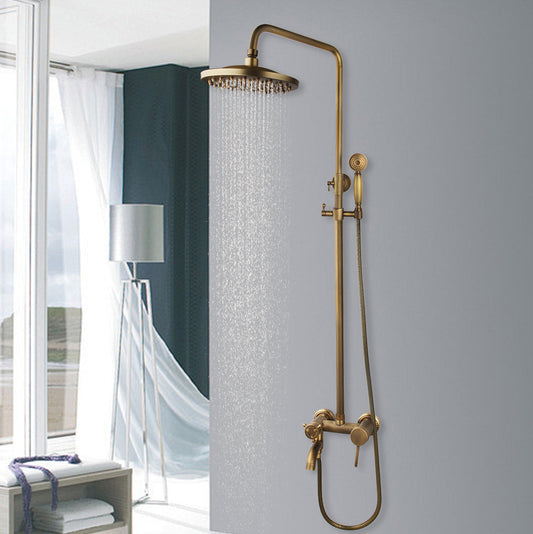 Classic bronze surface-mounted shower set