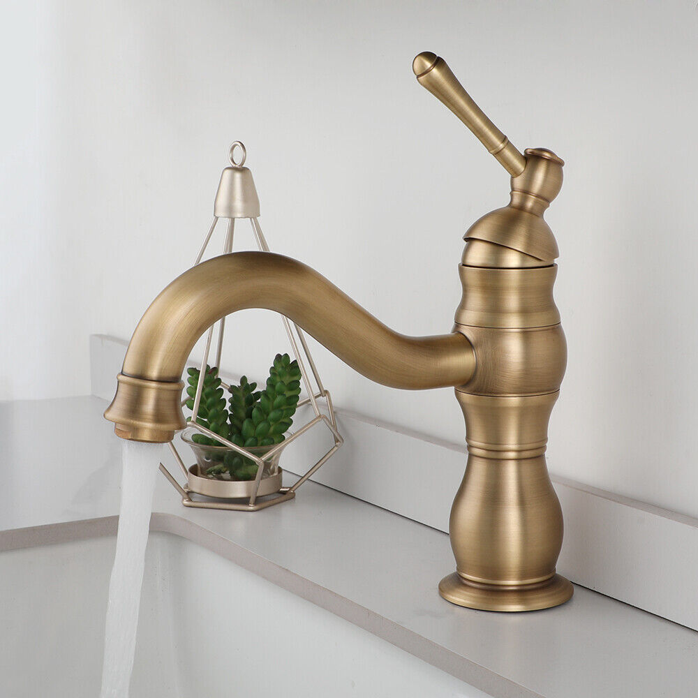 Antique look bronze washbasin tap