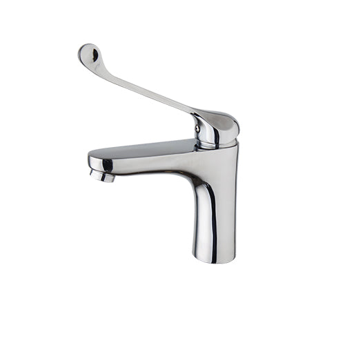 Chrome mixer tap with elbow control