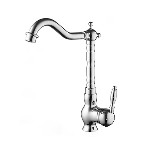 Chrome mixer tap with a rustic look