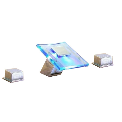 3-teilige LED-Chrom-Wannenarmatur zur Montage am Wannenrand