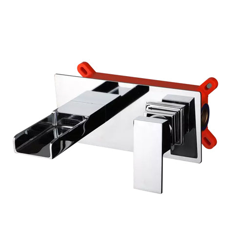 Chrome built-in waterfall tap mixer tap